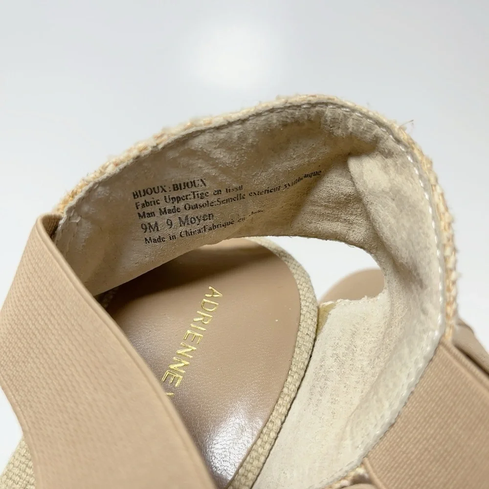 Adrienne Vittadini Brodyankle Strap Wedge Tan Espadrilles